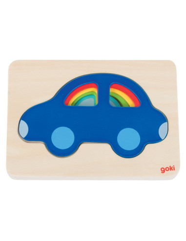GOKI57485,Puzzle stratificat Masinute colorate