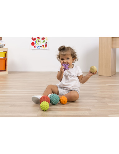 ML97314,Set 6 mingi senzoriale din cauciuc natural ECO pentru bebelusi