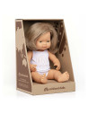 ML31260,Papusa educativa 38 cm Fetita caucaziana blond inchis