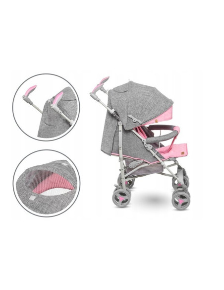BN-LO-IRMA_PINK,Lionelo - Carucior sport Irma, Cu husa de picioare, Cu plasa de tantari, Conform cu standardul european de secur
