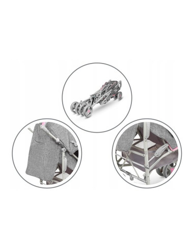 BN-LO-IRMA_PINK,Lionelo - Carucior sport Irma, Cu husa de picioare, Cu plasa de tantari, Conform cu standardul european de secur