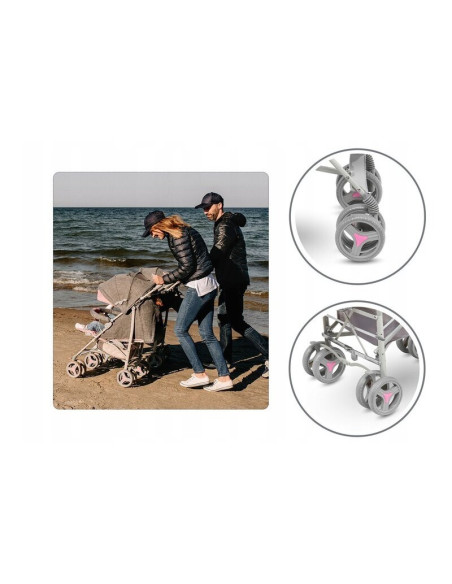 BN-LO-IRMA_PINK,Lionelo - Carucior sport Irma, Cu husa de picioare, Cu plasa de tantari, Conform cu standardul european de secur