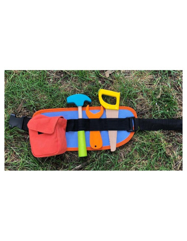 BN-80022,Joueco - Trusa de scule din lemn certificat FSC, 33.5x14 cm, 9 piese, Multicolor