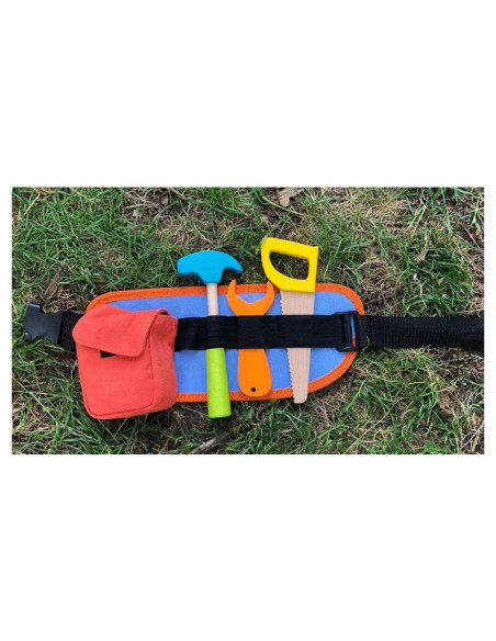 BN-80022,Joueco - Trusa de scule din lemn certificat FSC, 33.5x14 cm, 9 piese, Multicolor