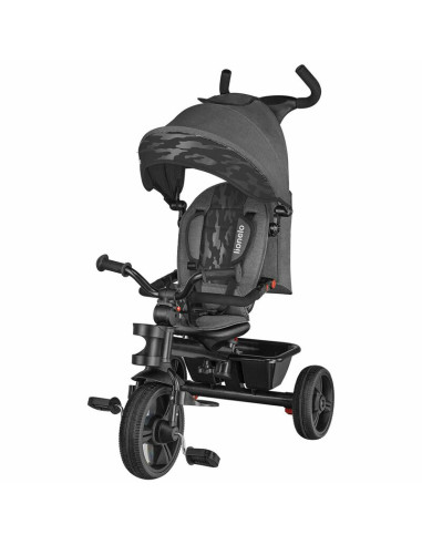 BN-LO-HAARI_STONE_GREY,Lionelo - Tricicleta Haari, Suport picioare, Control al directiei, Scaun reversibil, Rotire 360 grade, Pl