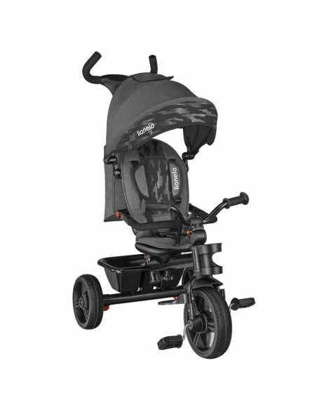 BN-LO-HAARI_STONE_GREY,Lionelo - Tricicleta Haari, Suport picioare, Control al directiei, Scaun reversibil, Rotire 360 grade, Pl