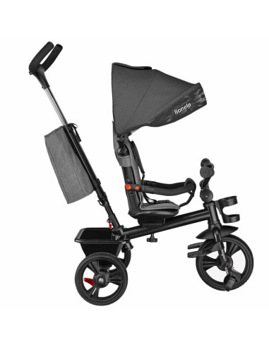 BN-LO-HAARI_STONE_GREY,Lionelo - Tricicleta Haari, Suport picioare, Control al directiei, Scaun reversibil, Rotire 360 grade, Pl