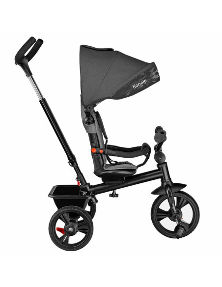 BN-LO-HAARI_STONE_GREY,Lionelo - Tricicleta Haari, Suport picioare, Control al directiei, Scaun reversibil, Rotire 360 grade, Pl