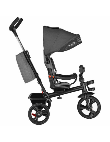 BN-LO-HAARI_STONE_GREY,Lionelo - Tricicleta Haari, Suport picioare, Control al directiei, Scaun reversibil, Rotire 360 grade, Pl