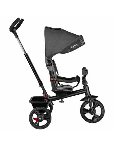 BN-LO-HAARI_STONE_GREY,Lionelo - Tricicleta Haari, Suport picioare, Control al directiei, Scaun reversibil, Rotire 360 grade, Pl