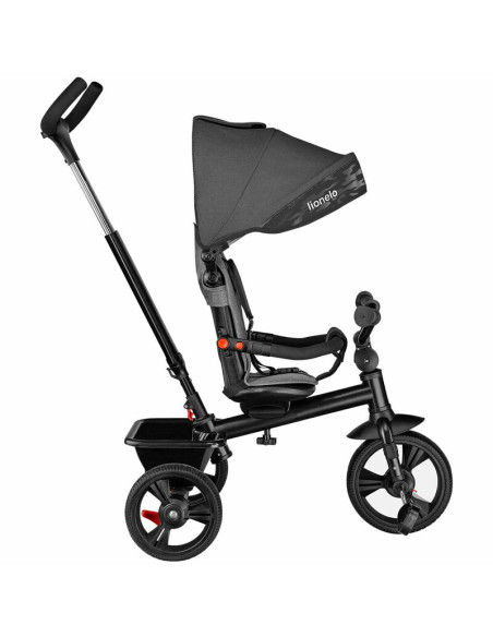 BN-LO-HAARI_STONE_GREY,Lionelo - Tricicleta Haari, Suport picioare, Control al directiei, Scaun reversibil, Rotire 360 grade, Pl