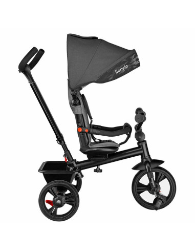 BN-LO-HAARI_STONE_GREY,Lionelo - Tricicleta Haari, Suport picioare, Control al directiei, Scaun reversibil, Rotire 360 grade, Pl