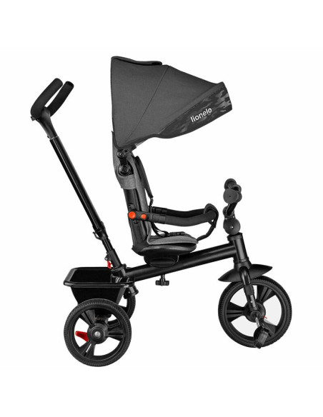 BN-LO-HAARI_STONE_GREY,Lionelo - Tricicleta Haari, Suport picioare, Control al directiei, Scaun reversibil, Rotire 360 grade, Pl