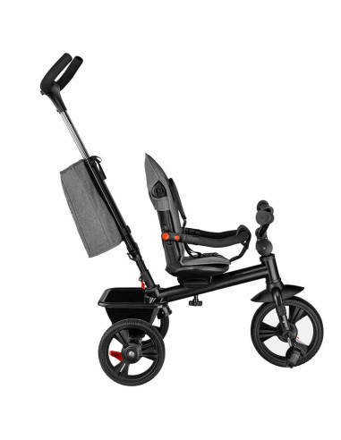 BN-LO-HAARI_STONE_GREY,Lionelo - Tricicleta Haari, Suport picioare, Control al directiei, Scaun reversibil, Rotire 360 grade, Pl