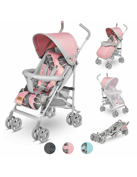 BN-LO-ELIA_TROPICAL_PINK,Lionelo - Carucior sport Elia Tropical, Cu husa de picioare, Cu plasa de tantari, Conform cu standardul