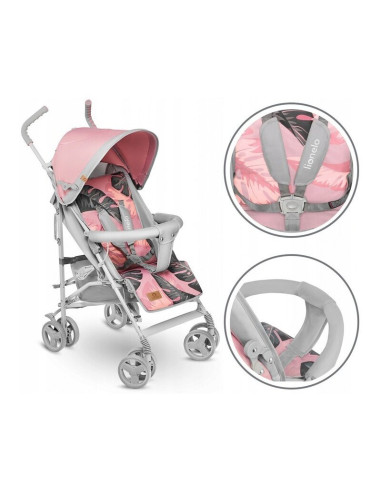BN-LO-ELIA_TROPICAL_PINK,Lionelo - Carucior sport Elia Tropical, Cu husa de picioare, Cu plasa de tantari, Conform cu standardul