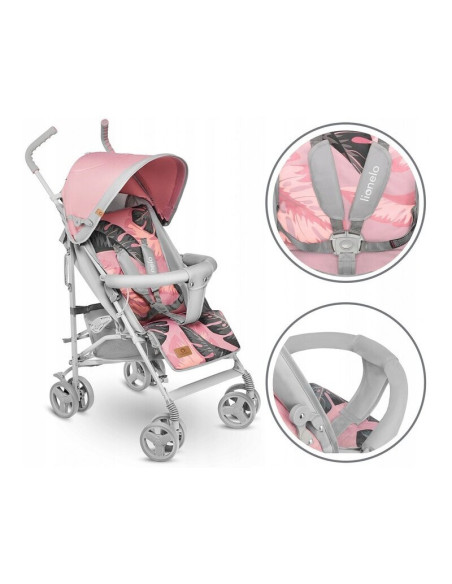 BN-LO-ELIA_TROPICAL_PINK,Lionelo - Carucior sport Elia Tropical, Cu husa de picioare, Cu plasa de tantari, Conform cu standardul