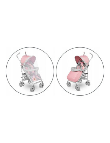 BN-LO-ELIA_TROPICAL_PINK,Lionelo - Carucior sport Elia Tropical, Cu husa de picioare, Cu plasa de tantari, Conform cu standardul