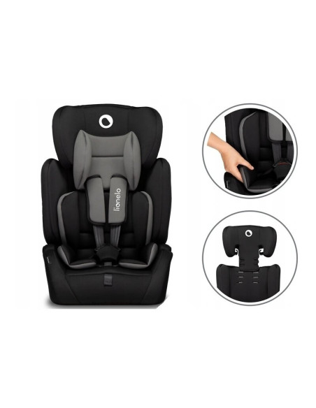 BN-LO-LEVI_SIMPLE_BLACK,Lionelo - Scaun auto Levi Simple, 9-36 Kg, Conform cu standardul european de securitate ECE R44/04, Negr