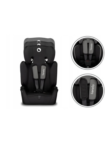 BN-LO-LEVI_SIMPLE_BLACK,Lionelo - Scaun auto Levi Simple, 9-36 Kg, Conform cu standardul european de securitate ECE R44/04, Negr