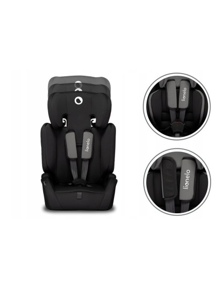 BN-LO-LEVI_SIMPLE_BLACK,Lionelo - Scaun auto Levi Simple, 9-36 Kg, Conform cu standardul european de securitate ECE R44/04, Negr