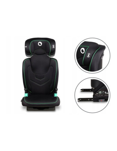 BN-LO-NEAL_BLACK_ONYX,Lionelo - Scaun auto Neal Onix Spatar reglabil, Baza i-size, 15-36 Kg, cu Isofix, Conform cu standardul eu