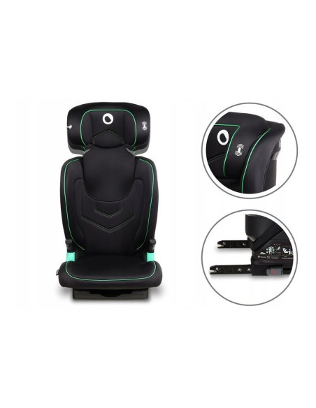 BN-LO-NEAL_BLACK_ONYX,Lionelo - Scaun auto Neal Onix Spatar reglabil, Baza i-size, 15-36 Kg, cu Isofix, Conform cu standardul eu