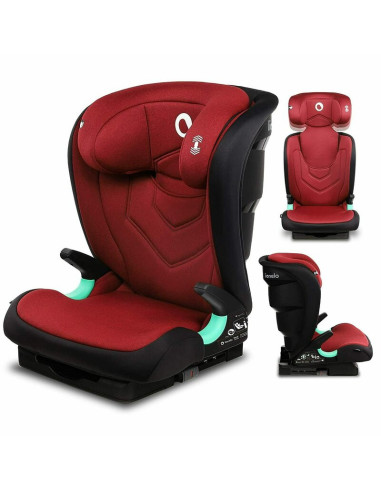 BN-LO-NEAL_RED_BURGUNDY,Lionelo - Scaun auto Neal Burgundy Spatar reglabil, Baza i-size, 15-36 Kg, cu Isofix, Conform cu standar