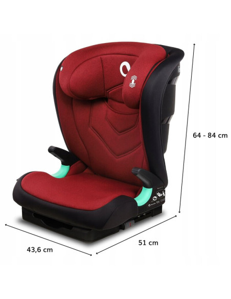 BN-LO-NEAL_RED_BURGUNDY,Lionelo - Scaun auto Neal Burgundy Spatar reglabil, Baza i-size, 15-36 Kg, cu Isofix, Conform cu standar