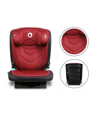 BN-LO-NEAL_RED_BURGUNDY,Lionelo - Scaun auto Neal Burgundy Spatar reglabil, Baza i-size, 15-36 Kg, cu Isofix, Conform cu standar