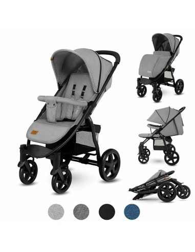 BN-LO-ANNET_PLUS_CONCRETE,Lionelo - Carucior sport Annet Plus, De la nastere, Cu accesorii si capotina XXL reglabila, 0 - 22 Kg,