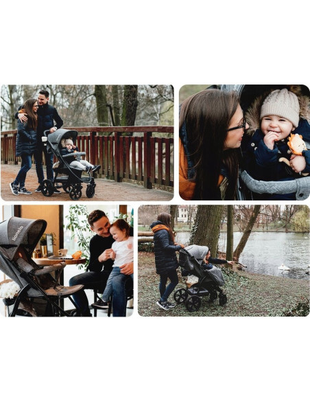 BN-LO-ANNET_PLUS_CONCRETE,Lionelo - Carucior sport Annet Plus, De la nastere, Cu accesorii si capotina XXL reglabila, 0 - 22 Kg,