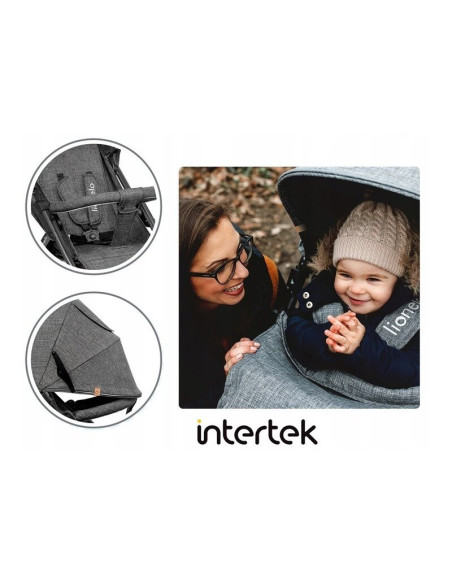 BN-LO-ANNET_PLUS_CONCRETE,Lionelo - Carucior sport Annet Plus, De la nastere, Cu accesorii si capotina XXL reglabila, 0 - 22 Kg,