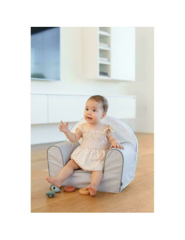 BN-41687,Fotoliu din burete pentru copii Safari Grey, Bubaba, 9 luni - 5 ani, Cu Husa detasabila