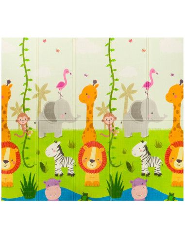 BN-LOE-ROBBY_MULTICOLOR,Lionelo - Covoras educativ Robby, Pliabil, Impermeabil, Dimensiune mare, 200 x 180 cm, Cu Imprimeu pe am