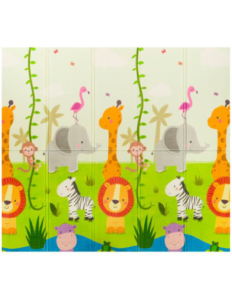 BN-LOE-ROBBY_MULTICOLOR,Lionelo - Covoras educativ Robby, Pliabil, Impermeabil, Dimensiune mare, 200 x 180 cm, Cu Imprimeu pe am