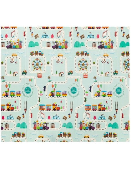 BN-LOE-ROBBY_MULTICOLOR,Lionelo - Covoras educativ Robby, Pliabil, Impermeabil, Dimensiune mare, 200 x 180 cm, Cu Imprimeu pe am