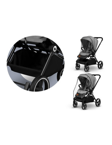 BN-LO-MIKA_2IN1_GREY_STONE,Lionelo - Carucior Mika, 2 in 1, Cadru din aluminiu, Cu landou intarit si salteluta moale, Reversibil