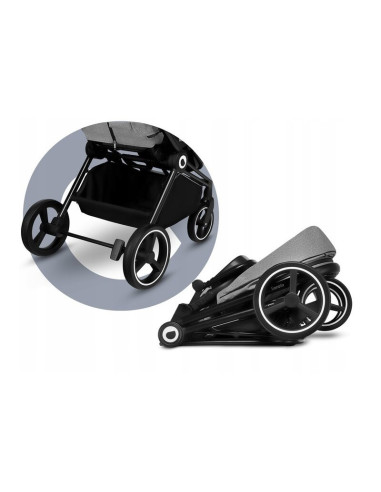 BN-LO-MIKA_2IN1_GREY_STONE,Lionelo - Carucior Mika, 2 in 1, Cadru din aluminiu, Cu landou intarit si salteluta moale, Reversibil