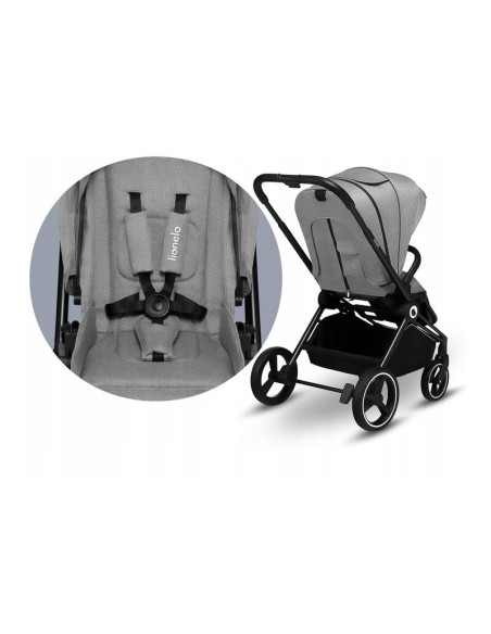 BN-LO-MIKA_2IN1_GREY_STONE,Lionelo - Carucior Mika, 2 in 1, Cadru din aluminiu, Cu landou intarit si salteluta moale, Reversibil