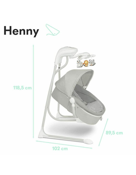 BN-LO-HENNY_GREY_DOVE,Lionelo - Balansoar electric, Leagan si sezlong pentru bebelusi, Henny, 3 in 1, Cu functie de inclinare,10