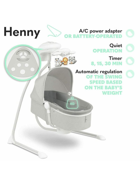 BN-LO-HENNY_GREY_DOVE,Lionelo - Balansoar electric, Leagan si sezlong pentru bebelusi, Henny, 3 in 1, Cu functie de inclinare,10