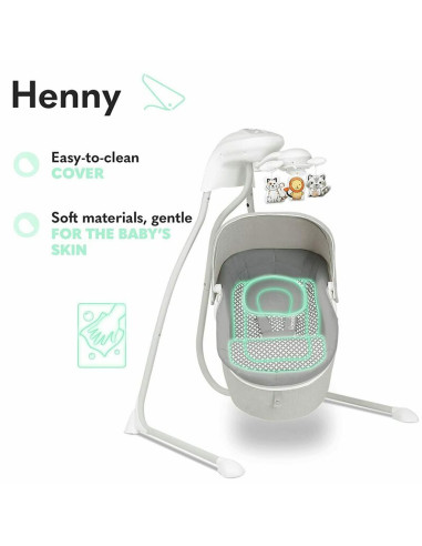 BN-LO-HENNY_GREY_DOVE,Lionelo - Balansoar electric, Leagan si sezlong pentru bebelusi, Henny, 3 in 1, Cu functie de inclinare,10