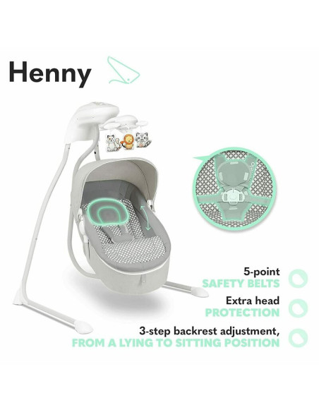 BN-LO-HENNY_GREY_DOVE,Lionelo - Balansoar electric, Leagan si sezlong pentru bebelusi, Henny, 3 in 1, Cu functie de inclinare,10