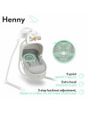 BN-LO-HENNY_GREY_DOVE,Lionelo - Balansoar electric, Leagan si sezlong pentru bebelusi, Henny, 3 in 1, Cu functie de inclinare,10