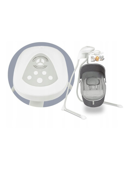 BN-LO-HENNY_GREY_STONE,Lionelo - Balansoar electric, Leagan si sezlong pentru bebelusi, Henny, 3 in 1, Cu functie de inclinare,1