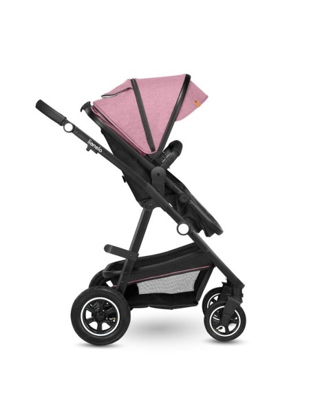 BN-LO-AMBER_2IN1_PINK_ROSE,Lionelo - Carucior Amber, 2 in 1, Cadru aluminiu, Cu landou intarit si salteluta moale, Reversibil, M