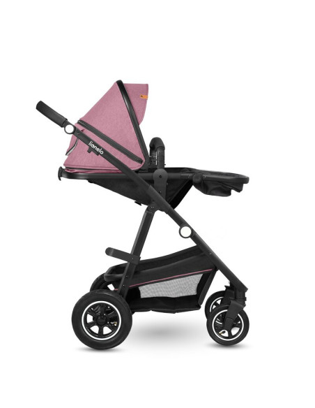 BN-LO-AMBER_2IN1_PINK_ROSE,Lionelo - Carucior Amber, 2 in 1, Cadru aluminiu, Cu landou intarit si salteluta moale, Reversibil, M
