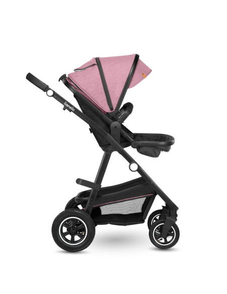 BN-LO-AMBER_2IN1_PINK_ROSE,Lionelo - Carucior Amber, 2 in 1, Cadru aluminiu, Cu landou intarit si salteluta moale, Reversibil, M