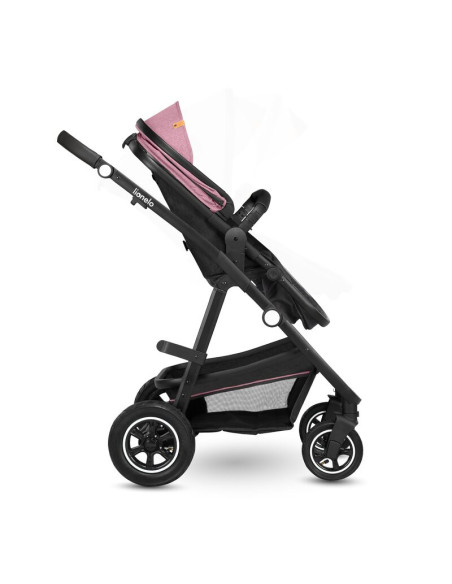 BN-LO-AMBER_2IN1_PINK_ROSE,Lionelo - Carucior Amber, 2 in 1, Cadru aluminiu, Cu landou intarit si salteluta moale, Reversibil, M